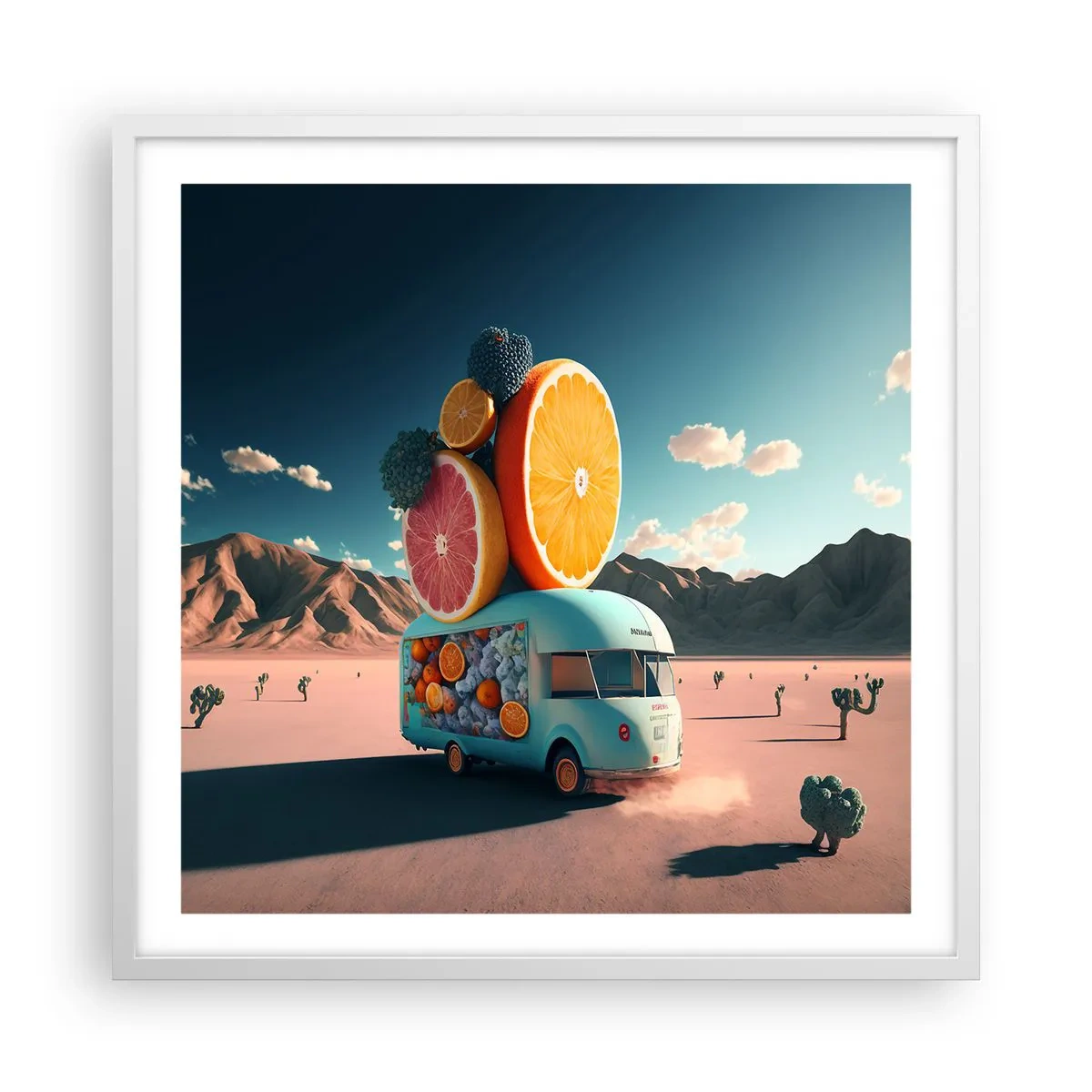 Affiche dans un cadre blanc - Poster - Le goût des vacances - 60x60 cm