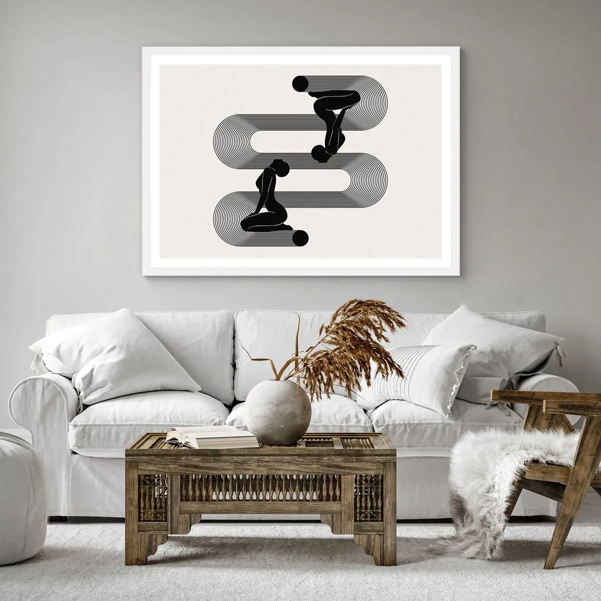 Affiche dans un cadre blanc - Poster - Symétrie sensuelle - 100x70 cm