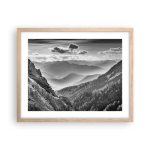 Affiche dans un chêne clair - Poster - Jusqu'à l'horizon - 50x40 cm