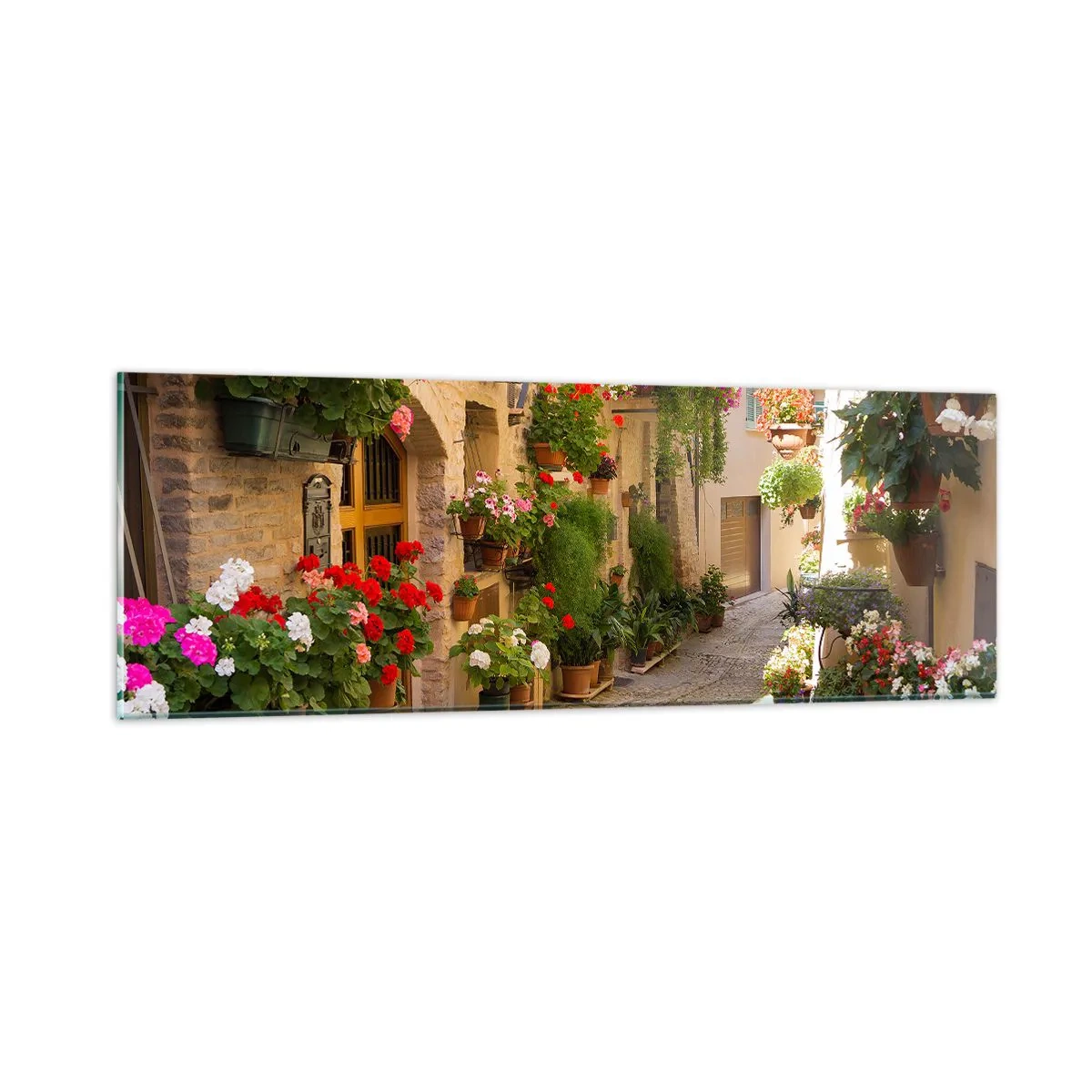 Impression sur verre - Image sur verre - Une inondation de fleurs  - 90x30 cm