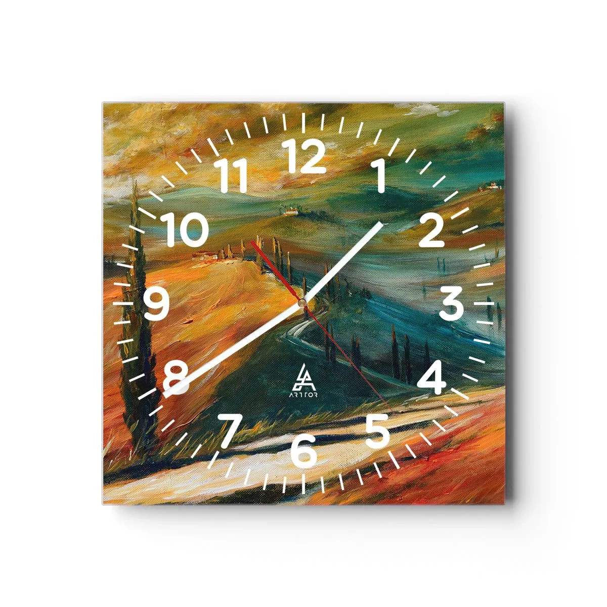 Horloge murale - Pendule murale - paysage toscan - 30x30 cm