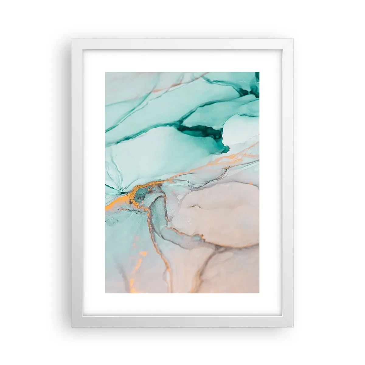 Affiche dans un cadre blanc - Poster - Danse des formes et des couleurs - 30x40 cm