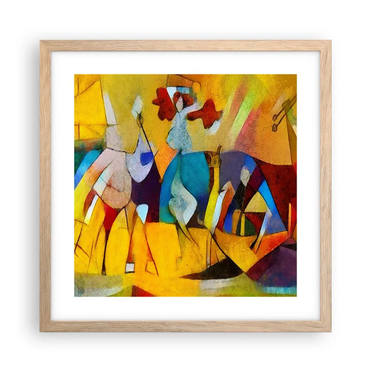 Affiche dans un chêne clair - Poster - Soleil - vie - joie - 40x40 cm