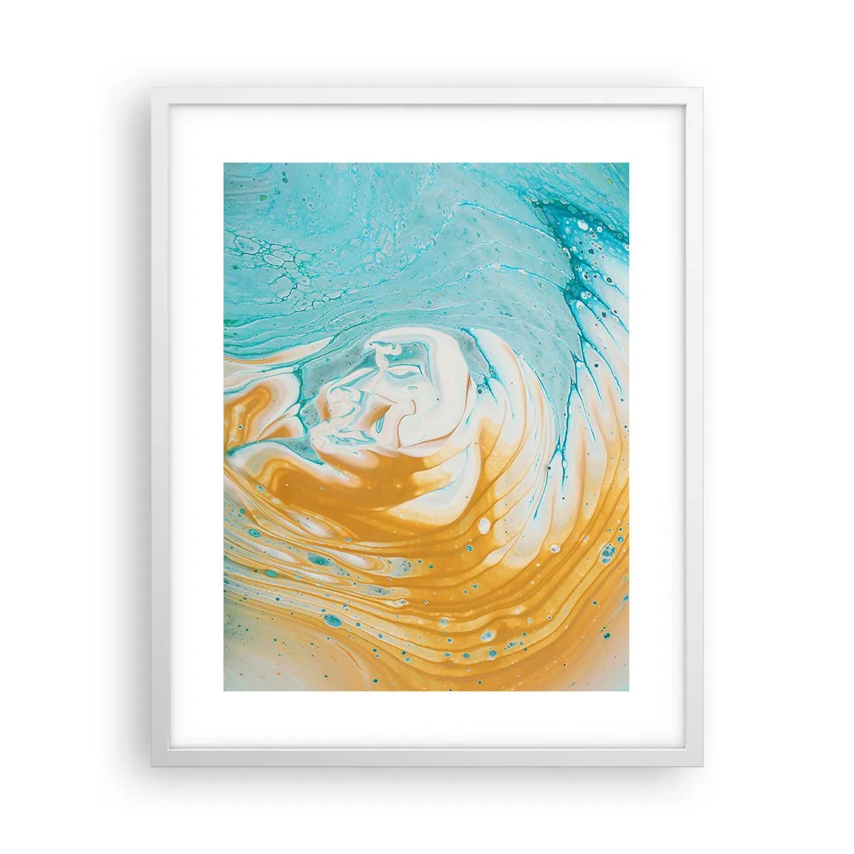 Affiche dans un cadre blanc - Poster - Tourbillon pastel - 40x50 cm