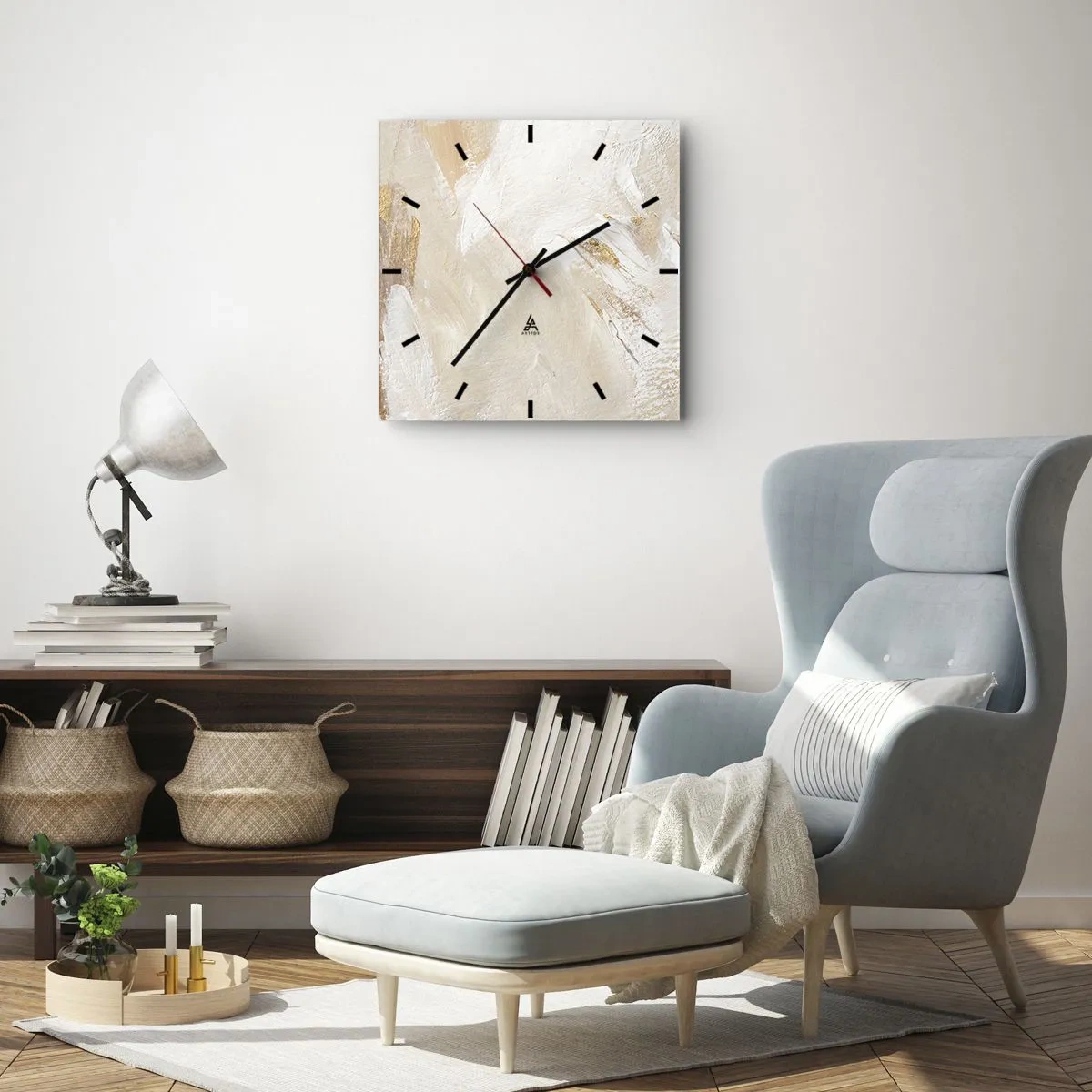 Horloge murale - Pendule murale - Composition pastel - 30x30 cm