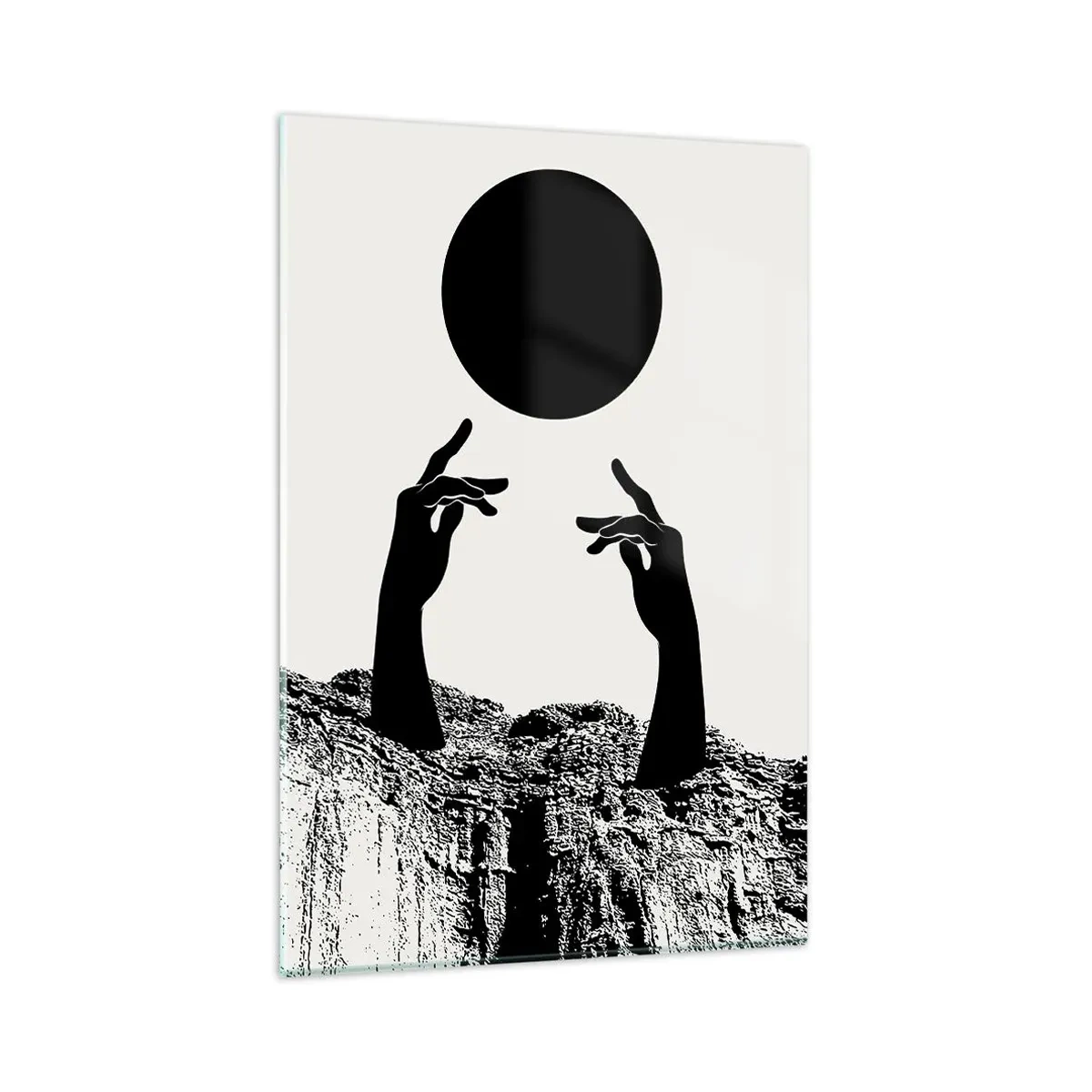 Impression sur verre - Image sur verre - Composition surréaliste : le soleil et le reste - 80x120 cm