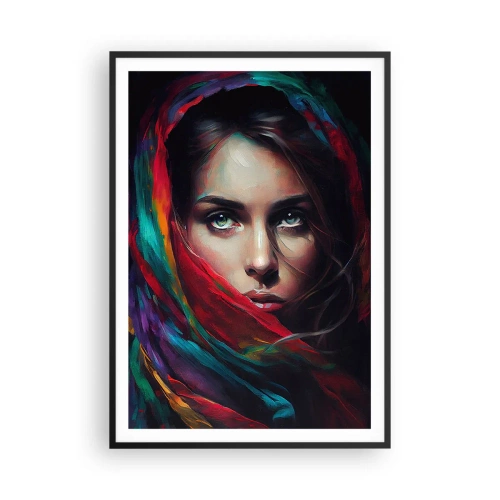 Affiche dans un cadre noir - Poster - Mystère aux yeux verts - 70x100 cm