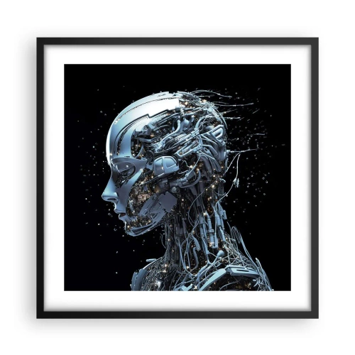 Affiche dans un cadre noir - Poster - La technologie est une femme - 50x50 cm