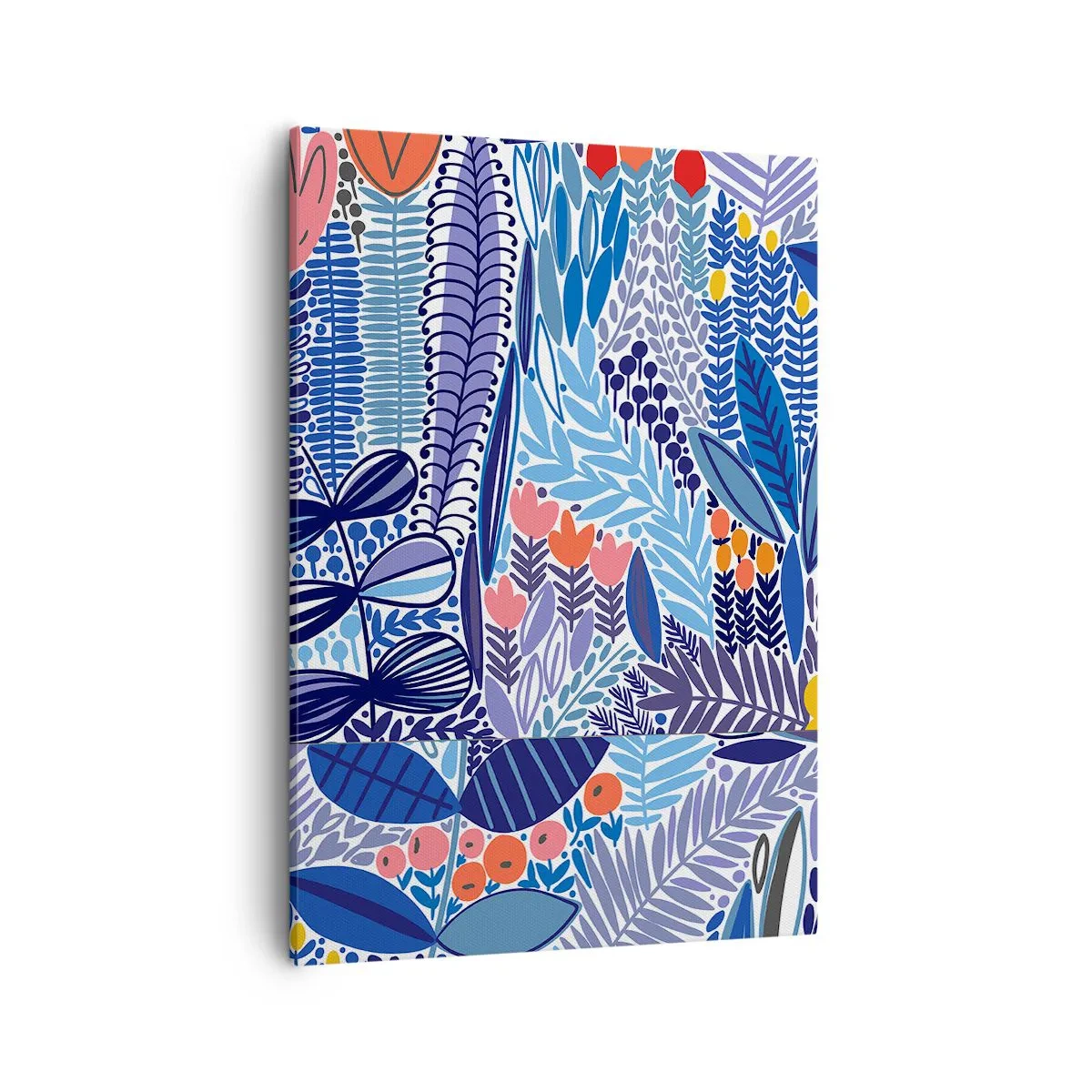Impression sur toile - Image sur toile - Un motif végétal coloré dans un style graphique moderne - 50x70cm - Jardin hawaïen - Décoration murale moderne pour le salon et la chambre ARTTOR
