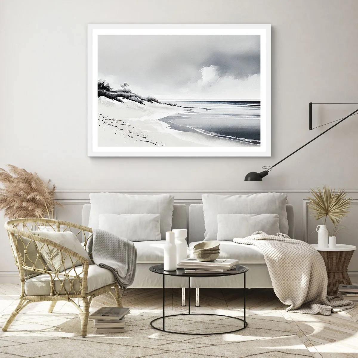 Affiche dans un cadre blanc - Poster - Ensemble depuis toujours - 100x70 cm