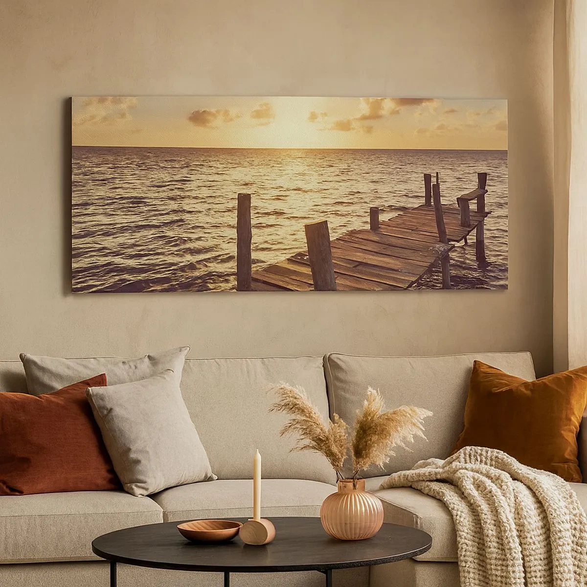 Impression sur toile - Image sur toile - La terre d'or de la douceur - 100x40 cm