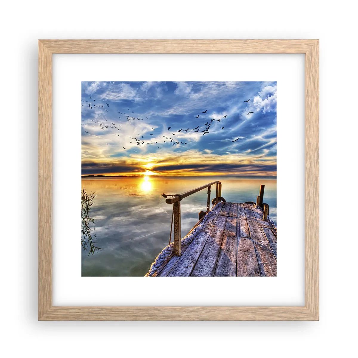 Affiche dans un chêne clair - Poster - Le vent se repose - 30x30 cm