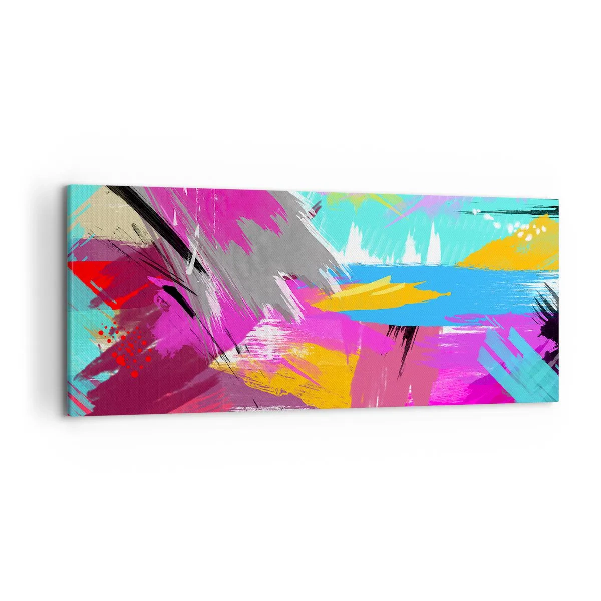 Impression sur toile - Image sur toile - Abstraction dynamique aux couleurs intenses - 120x50cm - Maz, maz, maz encore une fois - Décoration murale moderne pour le salon et la chambre ARTTOR