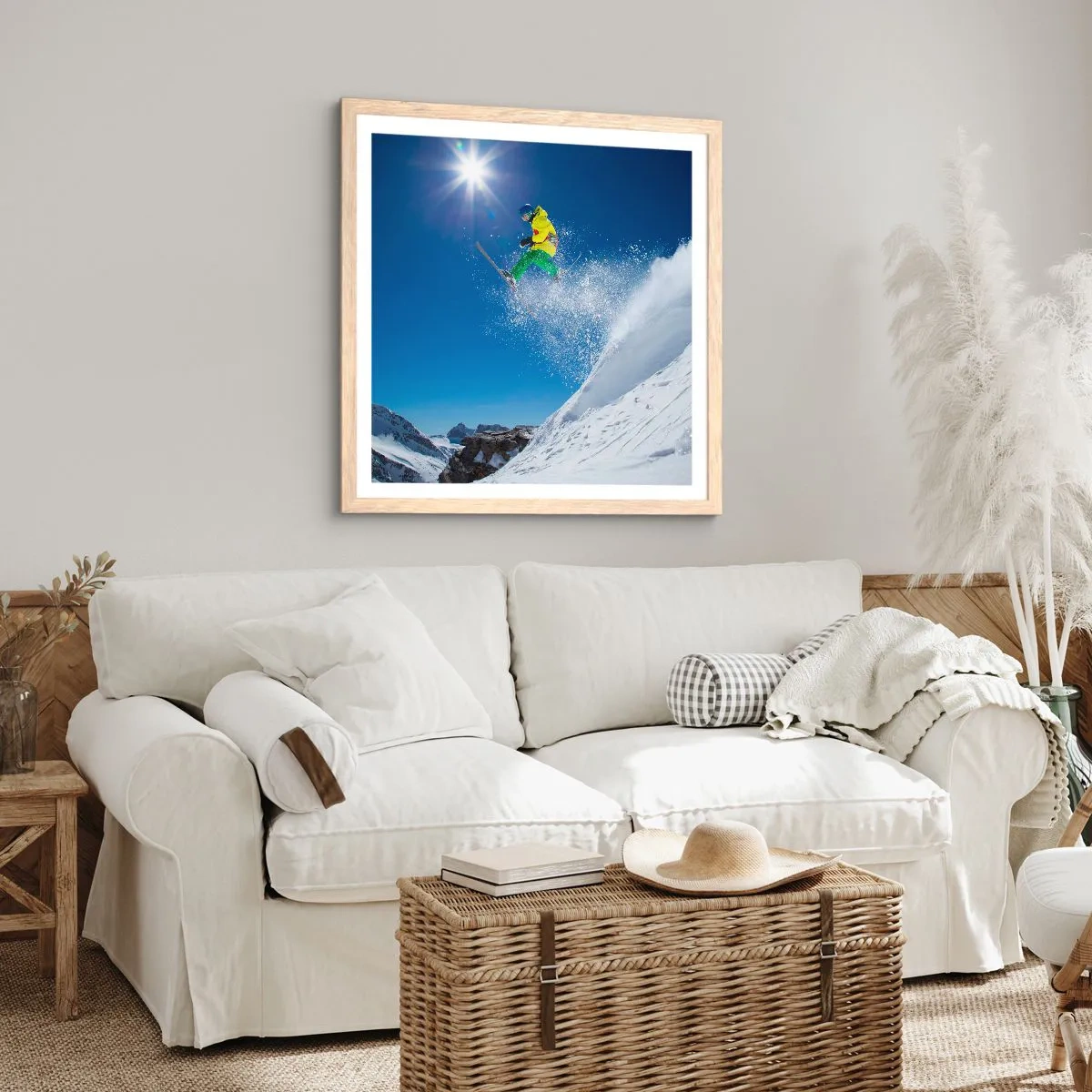 Affiche dans un chêne clair - Poster - Danse avec les montagnes - 30x30 cm