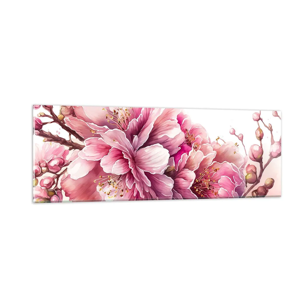 Impression sur verre - Image sur verre - Fleur florissante de cerisier - 90x30 cm