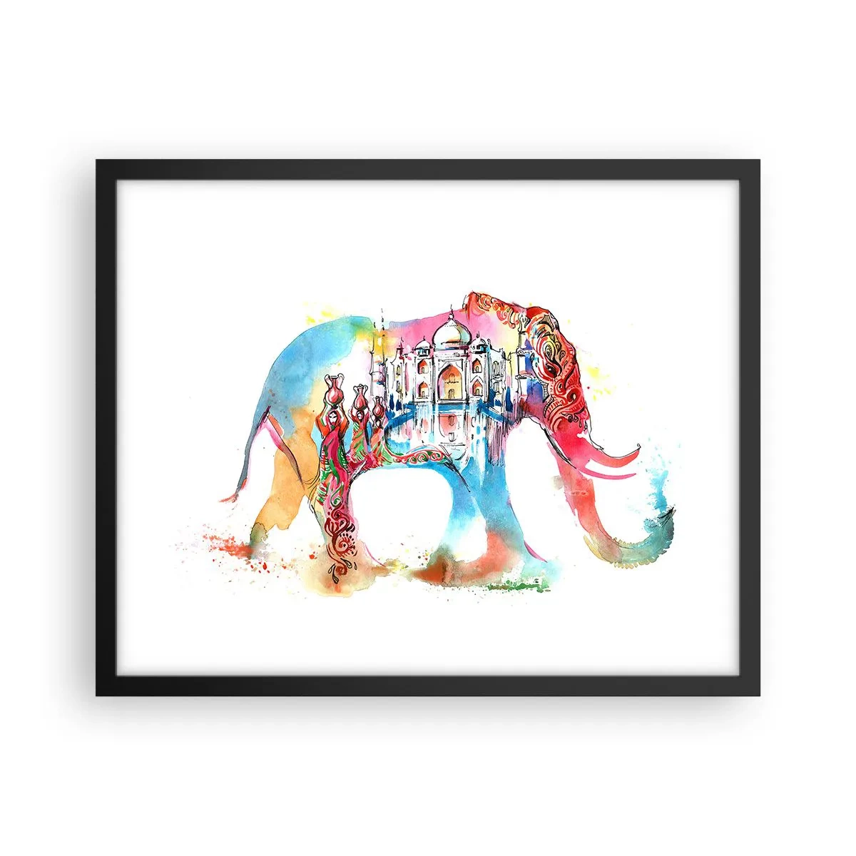 Affiche dans un cadre noir - Poster - Inde - l'aura de l'amour - 50x40 cm