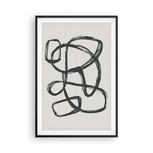 Affiche dans un cadre noir - Poster - Abstraction en boucle - 61x91 cm