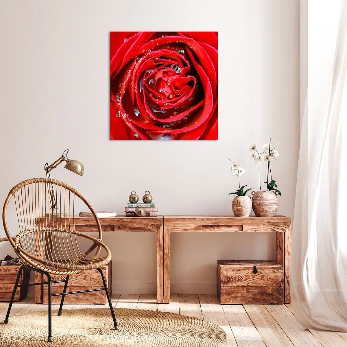 Impression sur toile - Image sur toile - Dans les gouttes de rosée - 70x70 cm