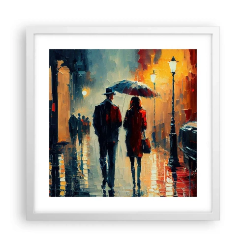 Affiche dans un cadre blanc - Poster - Histoire d'amour urbaine - 40x40 cm