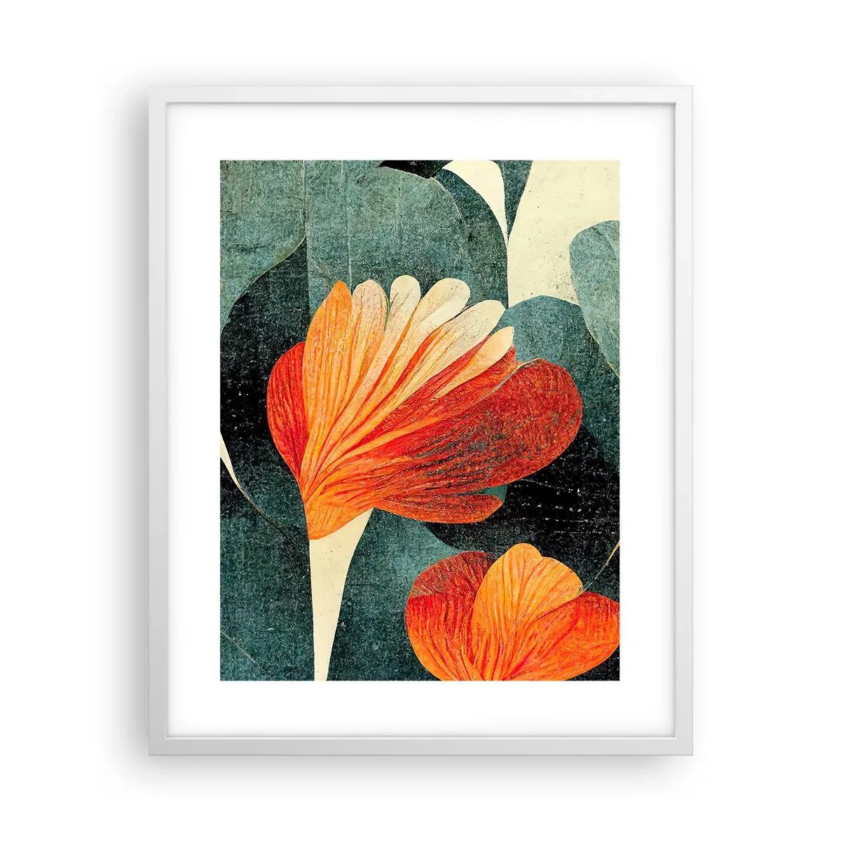 Affiche dans un cadre blanc - Poster - La chaleur des tropiques et la fraîcheur de la verdure - 40x50 cm