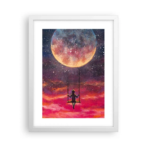 Affiche dans un cadre blanc - Poster - Se balancer dans les nuages - 30x40 cm