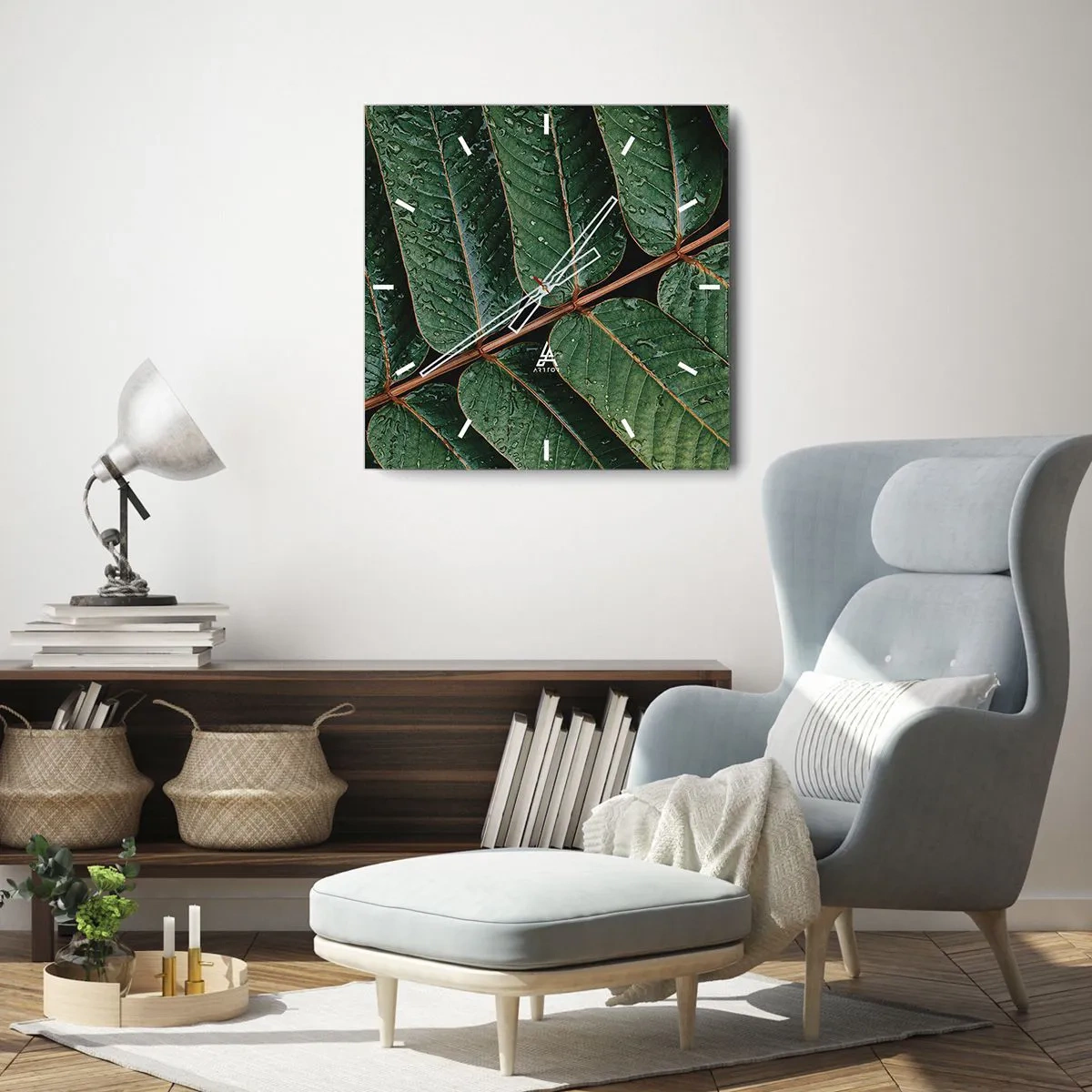 Horloge murale - Pendule murale - Au rythme de la verdure - 30x30 cm