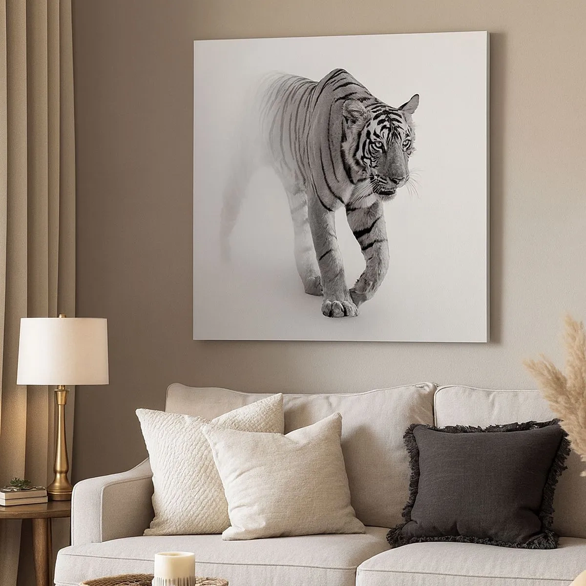 Impression sur toile - Image sur toile - Accroupi dans le brouillard - 30x30 cm