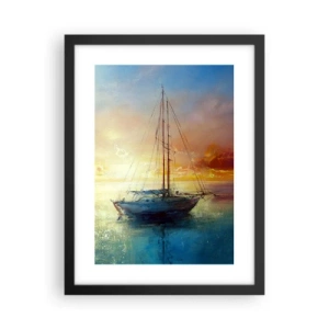 Affiche dans un cadre noir - Poster - Dans une baie dorée - 30x40 cm