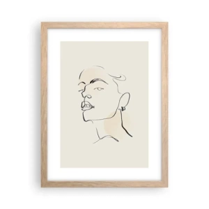 Affiche dans un chêne clair - Poster - Regard fier - 30x40 cm