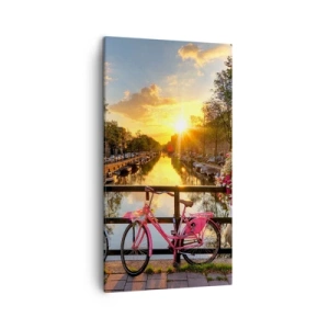 Impression sur toile - Image sur toile - Matin de printemps à Amsterdam - 45x80 cm