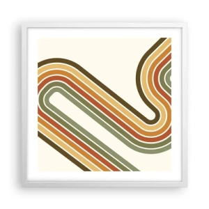 Affiche dans un cadre blanc - Poster - En zig zag vers le but - 50x50 cm