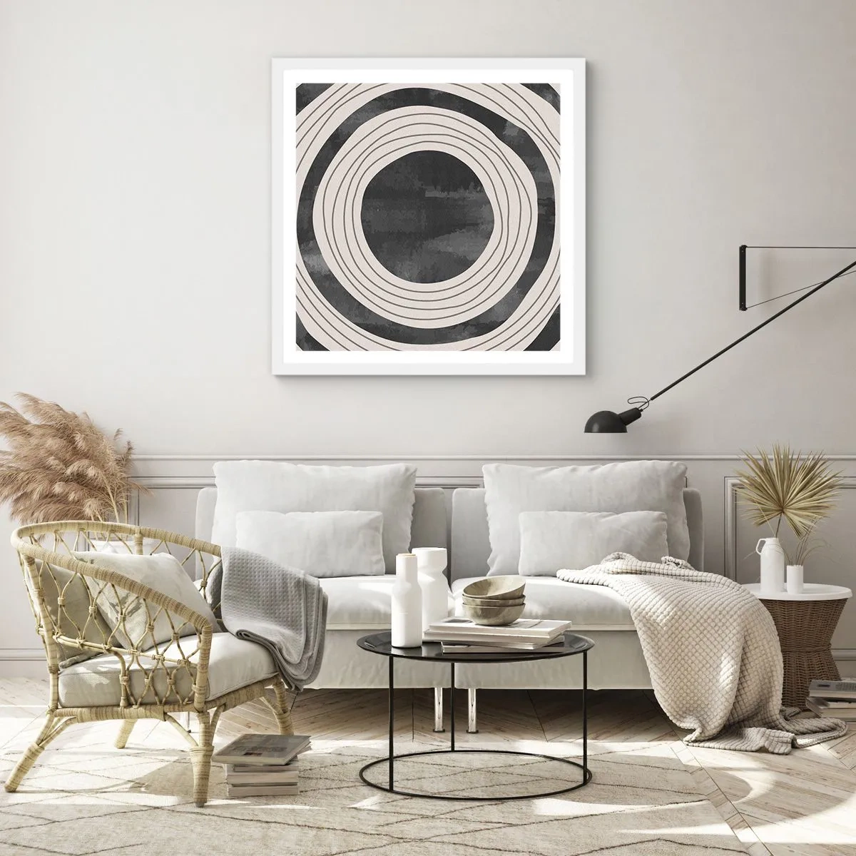 Affiche dans un cadre blanc - Poster - Droit au but - 60x60 cm