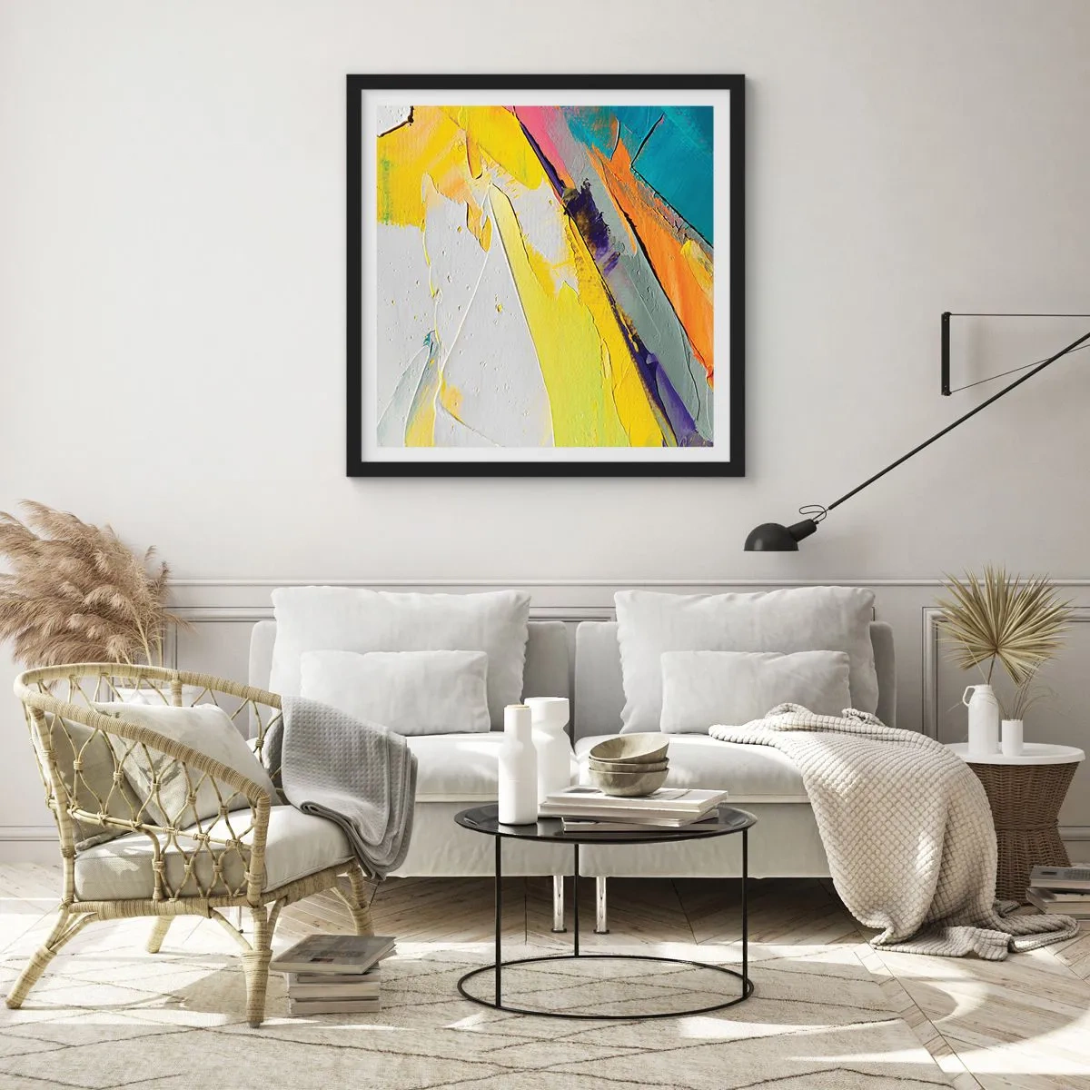 Affiche dans un cadre noir - Poster - Anatomie du monde - 60x60 cm