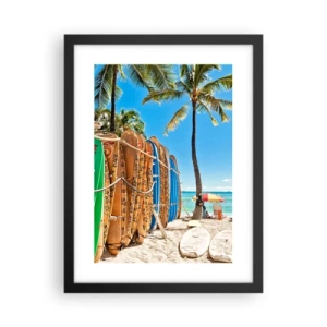 Affiche dans un cadre noir - Poster - Jeux ensoleillés - 30x40 cm