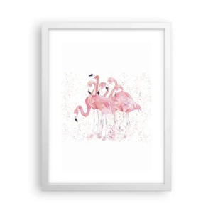 Affiche dans un cadre blanc - Poster - Ensemble rose - 30x40 cm