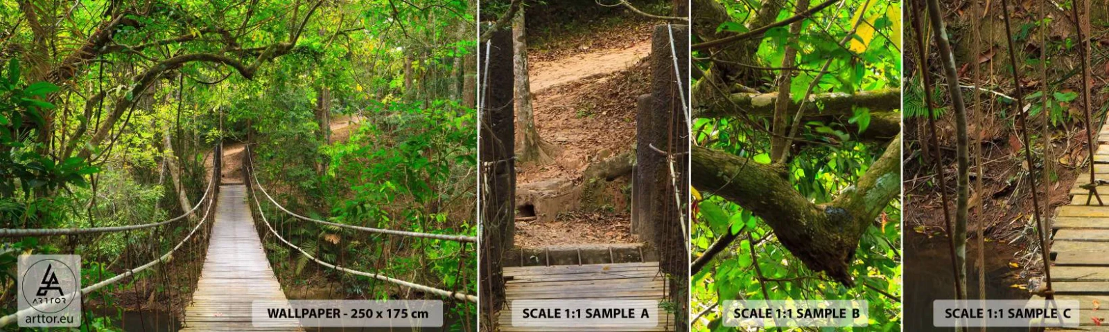 Échantillon De Papier Peint Standard Eco - Parce qu'il y a une plante grimpante dans le jardin - Paysage, Forêt, Nature - 100x30 cm