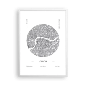 Affiche dans un cadre blanc - Poster - Anatomie de Londres - 50x70 cm