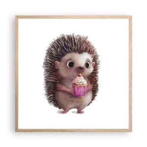 Affiche dans un chêne clair - Poster - La fête c'est tous les jours - 60x60 cm