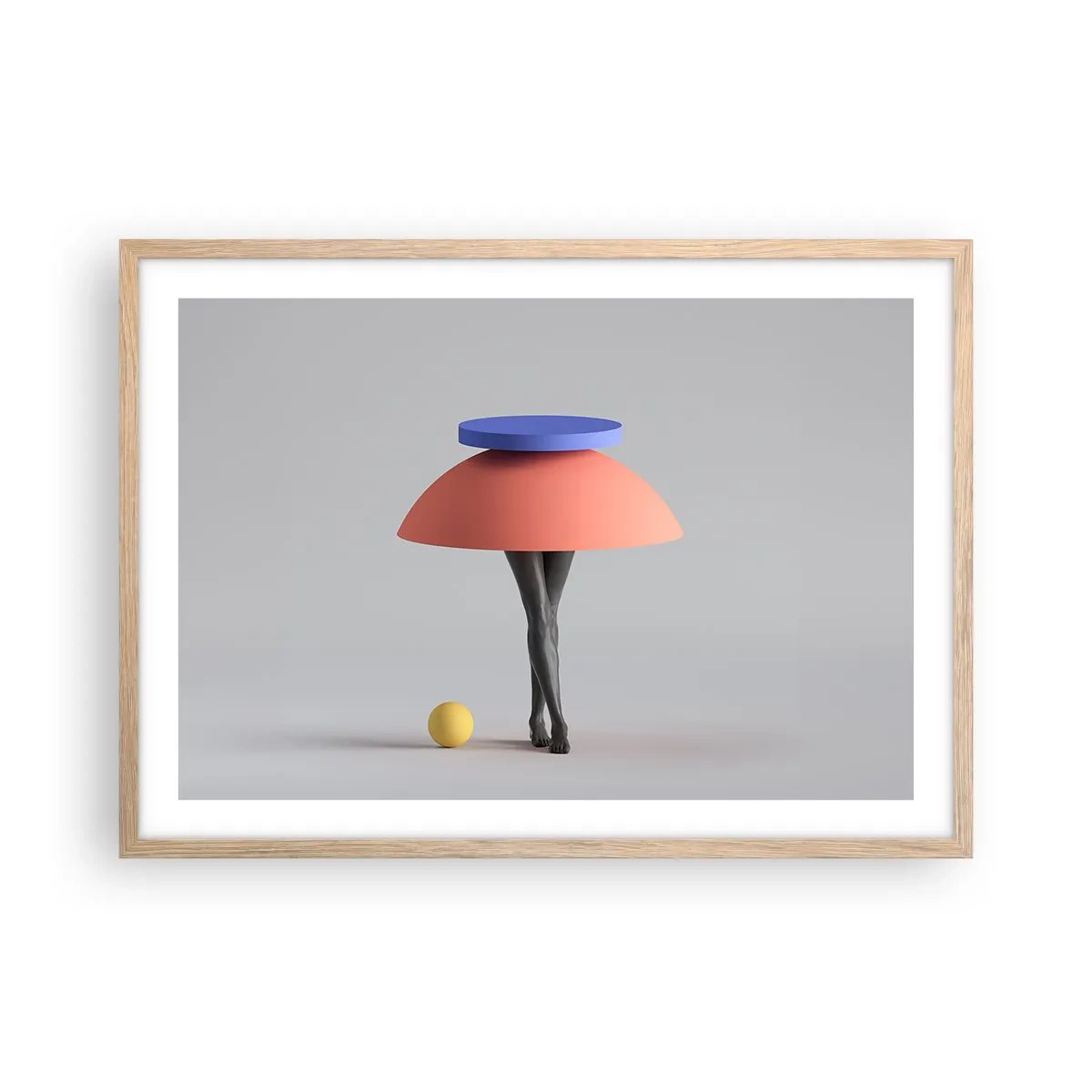 Affiche dans un chêne clair - Poster - Composition surréaliste - 70x50 cm