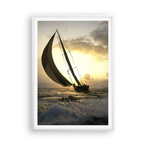 Affiche dans un cadre blanc - Poster - Avec le vent et contre le vent - 70x100 cm