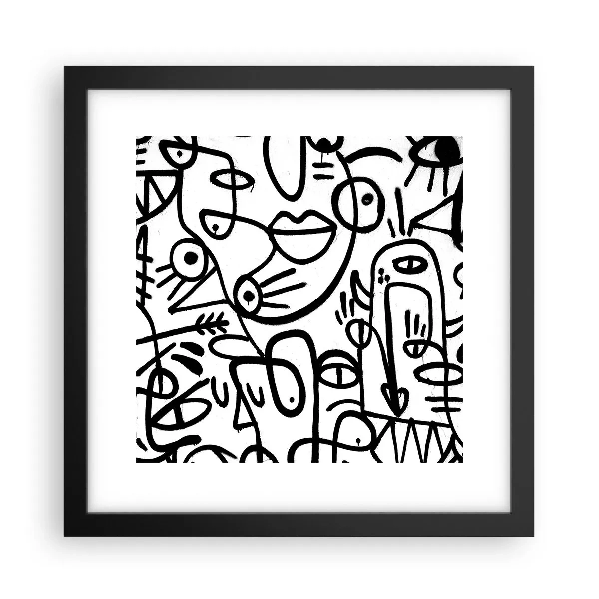 Affiche dans un cadre noir - Poster - Visages et mirages - 30x30 cm