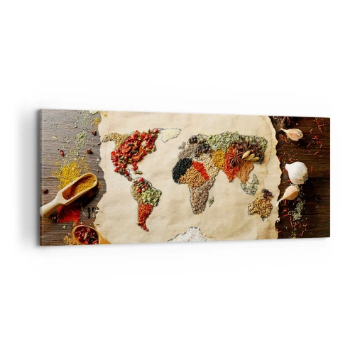 Impression sur toile - Image sur toile - Toutes les saveurs du monde - 100x40 cm