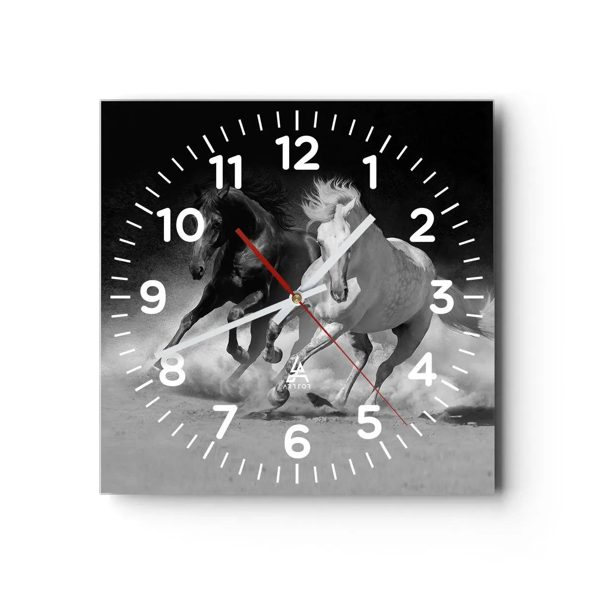 Horloge murale - Pendule murale - Galop de la liberté - 40x40 cm