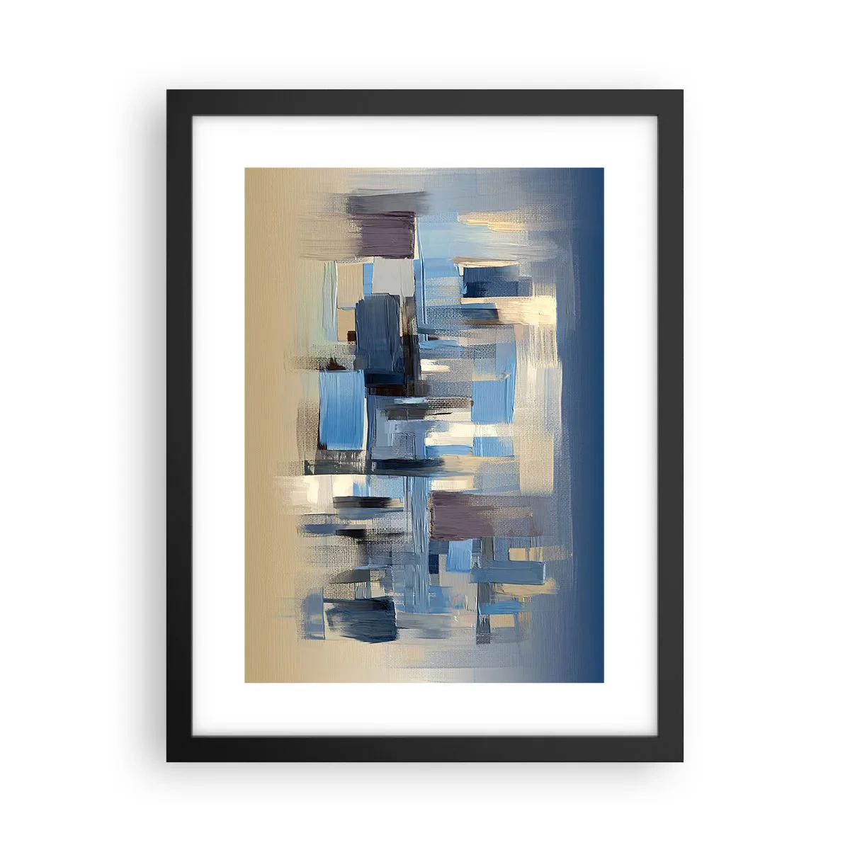 Affiche dans un cadre noir - Poster - Construction bleue - 30x40 cm