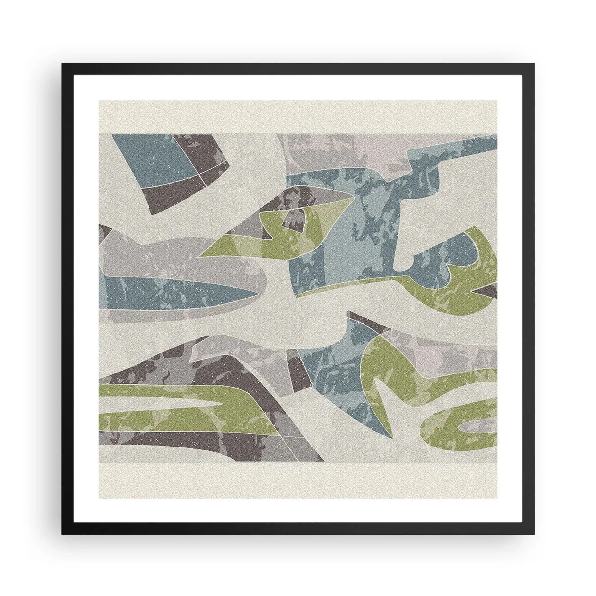 Affiche dans un cadre noir - Poster - Composition derrière la vitre - 60x60 cm