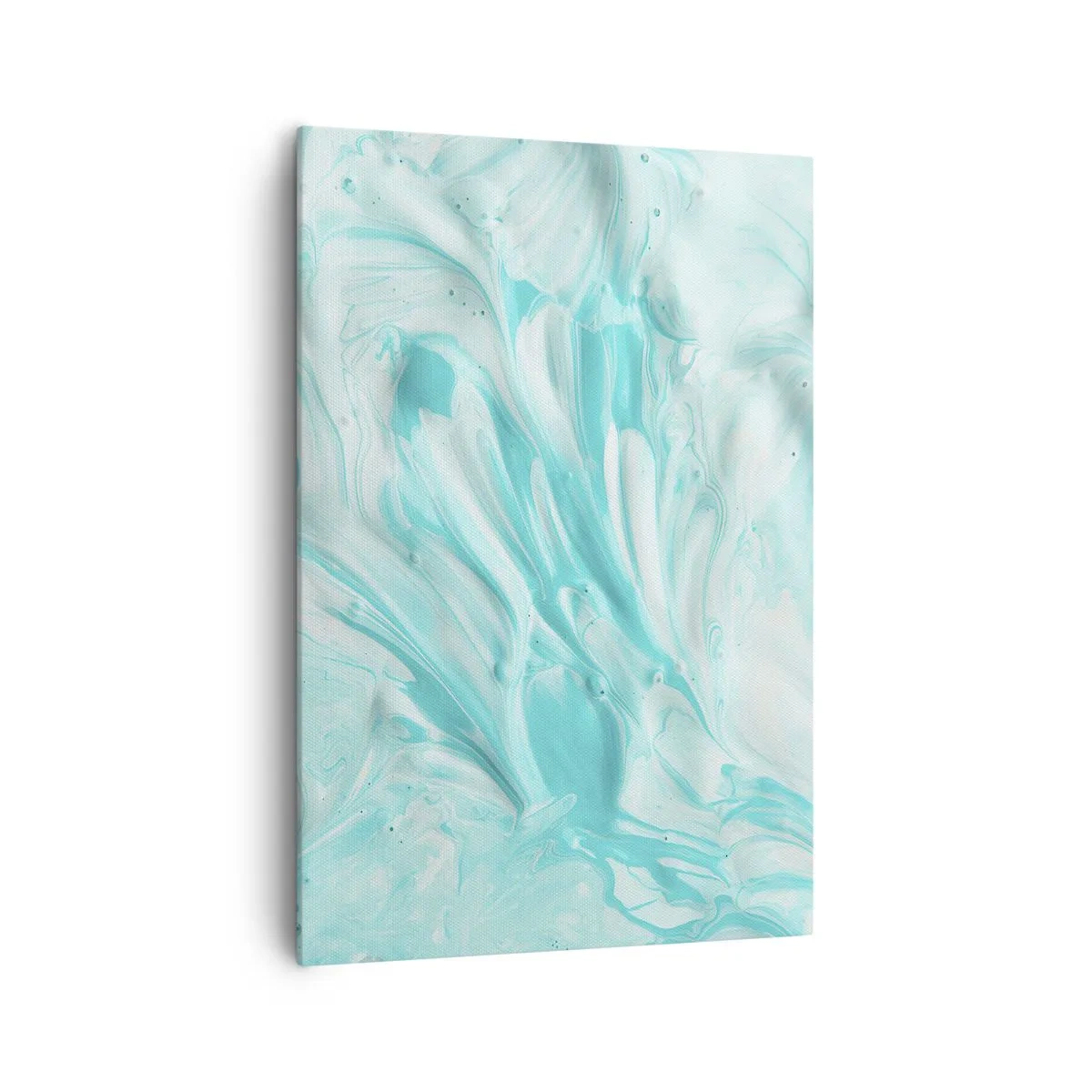 Impression sur toile - Image sur toile - Un motif abstrait dans des tons pastel de bleu et de blanc. - 70x100cm - Ensemble pour toujours - Décoration murale moderne pour le salon et la chambre ARTTOR