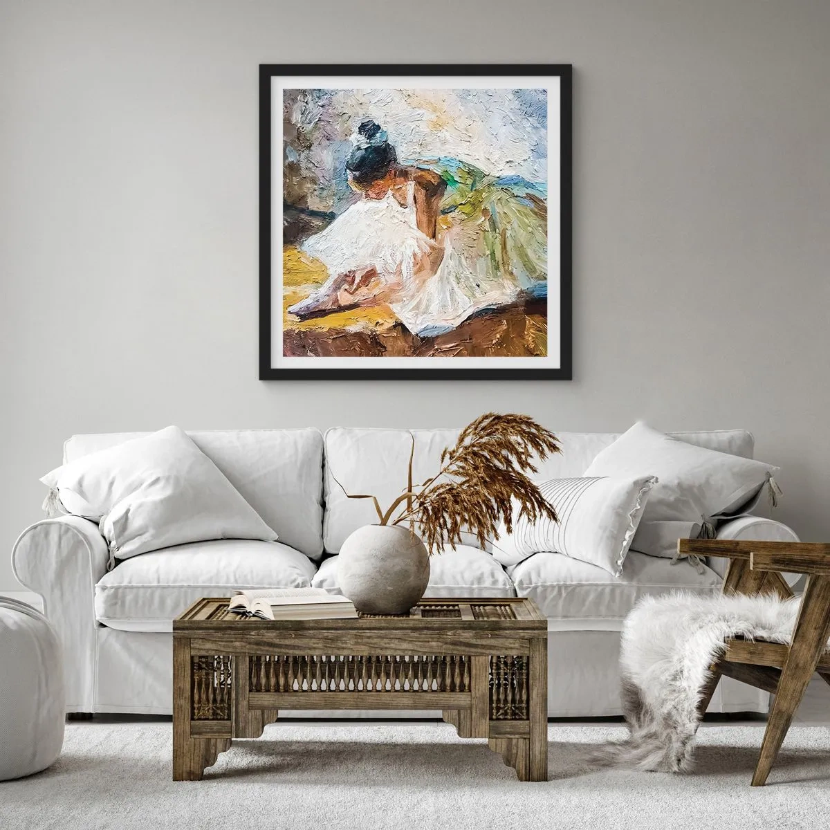 Affiche dans un cadre noir - Poster - D'après un tableau de Degas - 60x60 cm