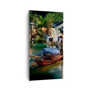 Impression sur toile - Image sur toile - Soirée dans une rue chinoise - 65x120 cm