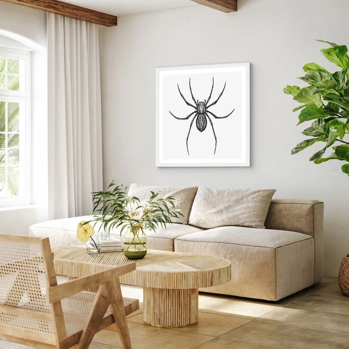 Affiche dans un cadre blanc - Poster - Une précision troublante - 60x60 cm