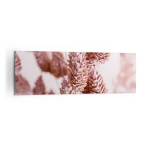 Impression sur toile - Image sur toile - Gros plan sur les délicats épis roses des graminées ornementales - 160x50cm - Apparemment discret - Décoration murale moderne pour le salon et la chambre ARTTOR